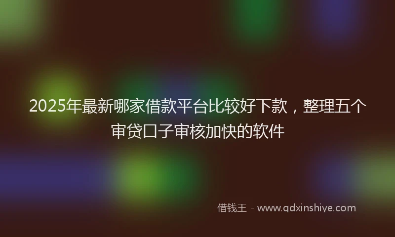 2025年最新哪家借款平台比较好下款，整理五个审贷口子审核加快的软件