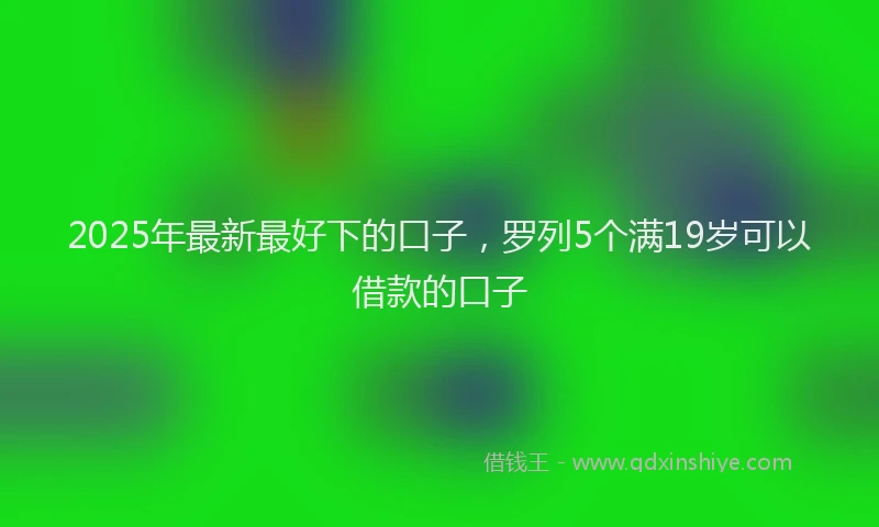 2025年最新最好下的口子，罗列5个满19岁可以借款的口子