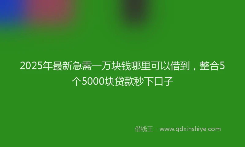2025年最新急需一万块钱哪里可以借到，整合5个5000块贷款秒下口子