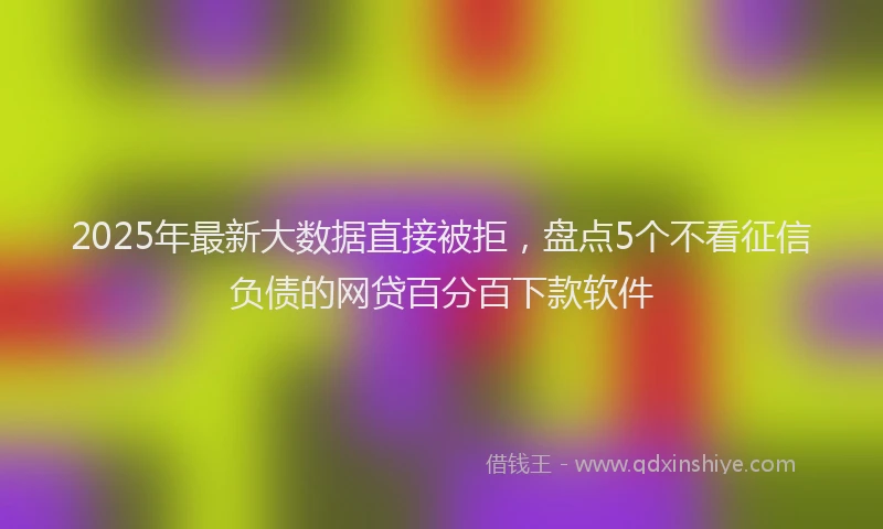 2025年最新大数据直接被拒，盘点5个不看征信负债的网贷百分百下款软件