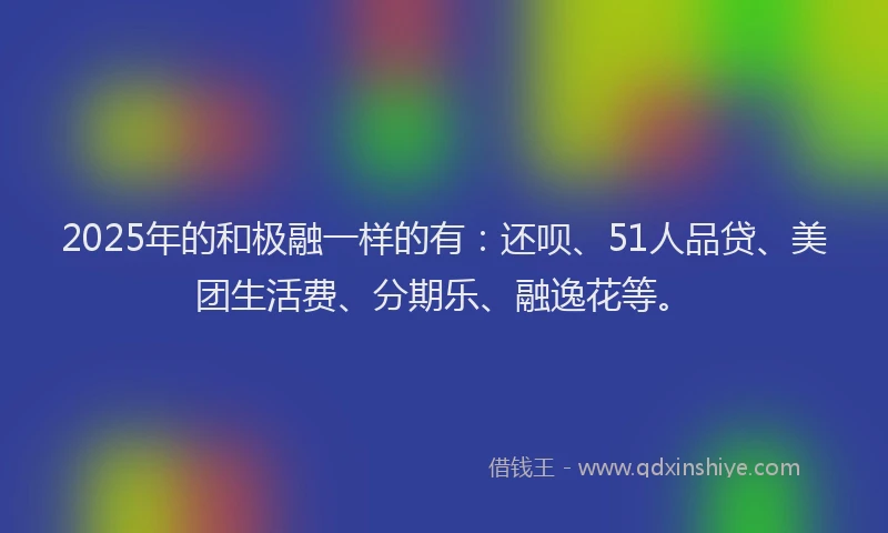 2025年的和极融一样的有：还呗、51人品贷、美团生活费、分期乐、融逸花等。