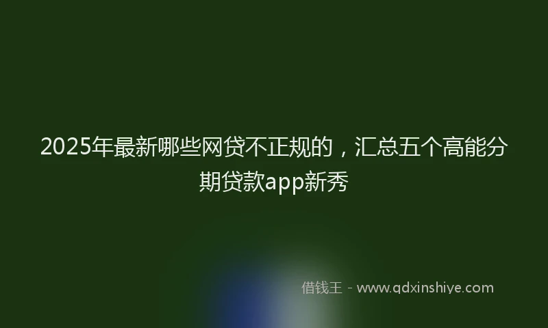 2025年最新哪些网贷不正规的，汇总五个高能分期贷款app新秀