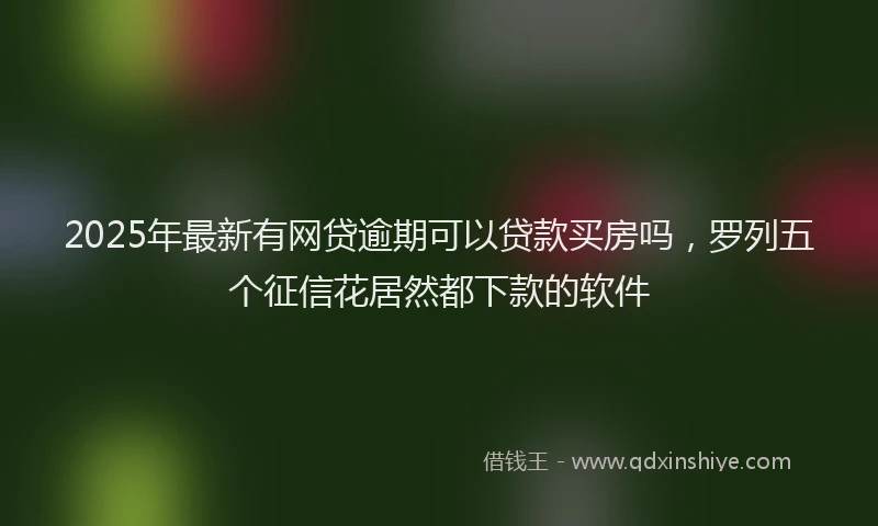 2025年最新有网贷逾期可以贷款买房吗，罗列五个征信花居然都下款的软件