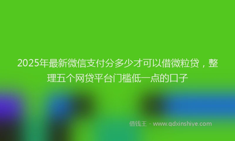 2025年最新微信支付分多少才可以借微粒贷，整理五个网贷平台门槛低一点的口子