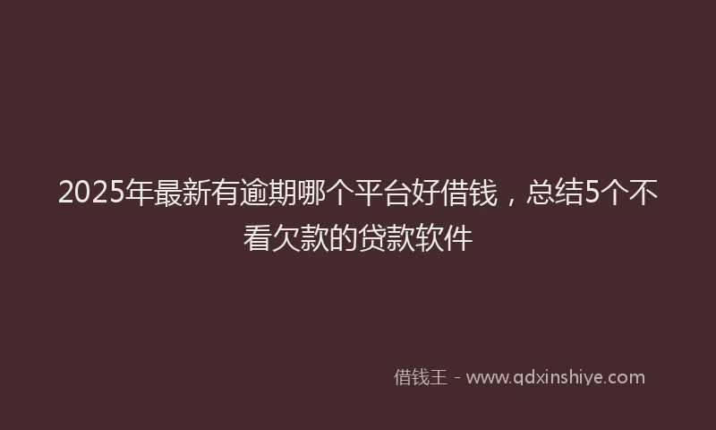 2025年最新有逾期哪个平台好借钱，总结5个不看欠款的贷款软件