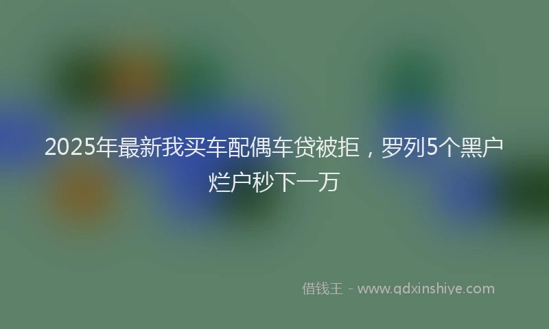 2025年最新我买车配偶车贷被拒，罗列5个黑户烂户秒下一万