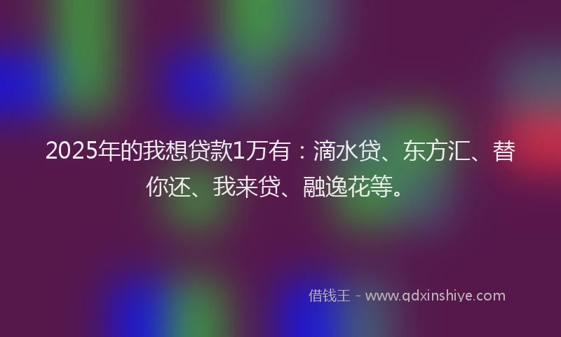 2025年的我想贷款1万有：滴水贷、东方汇、替你还、我来贷、融逸花等。
