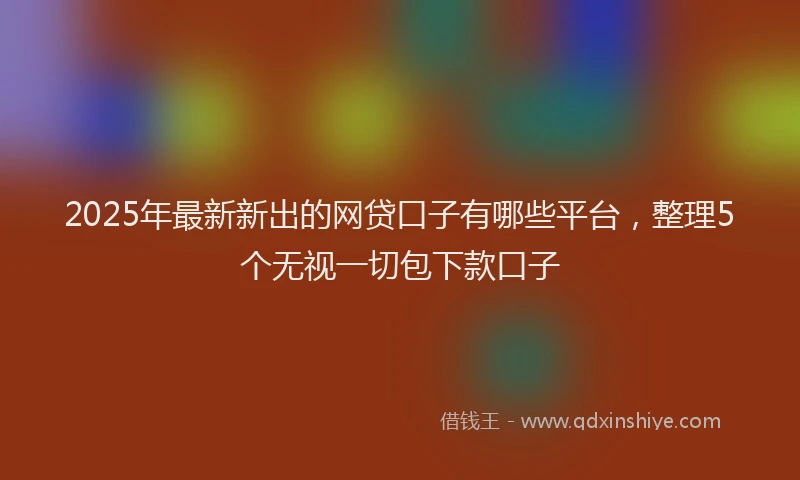 2025年最新新出的网贷口子有哪些平台，整理5个无视一切包下款口子