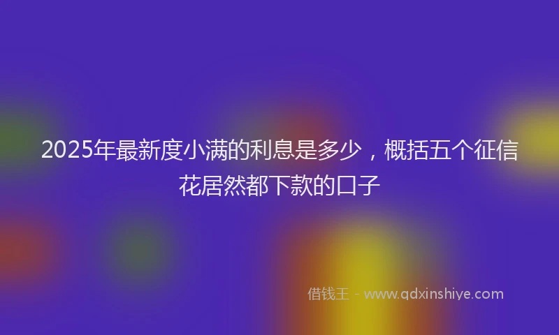 2025年最新度小满的利息是多少，概括五个征信花居然都下款的口子