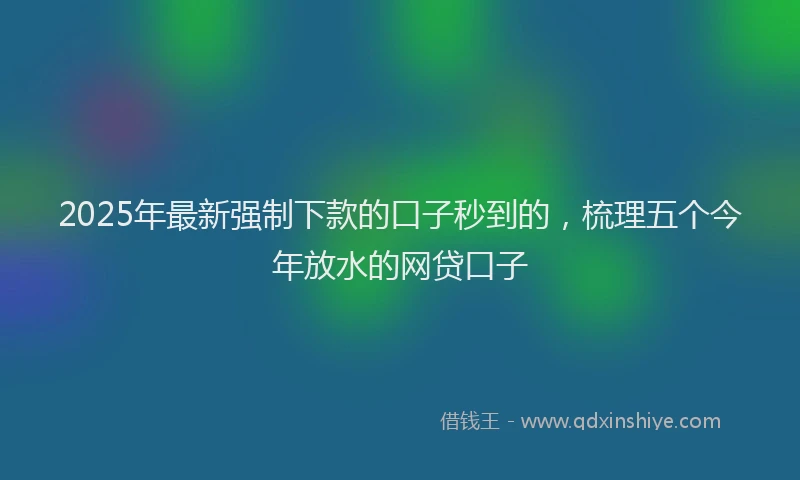 2025年最新强制下款的口子秒到的，梳理五个今年放水的网贷口子