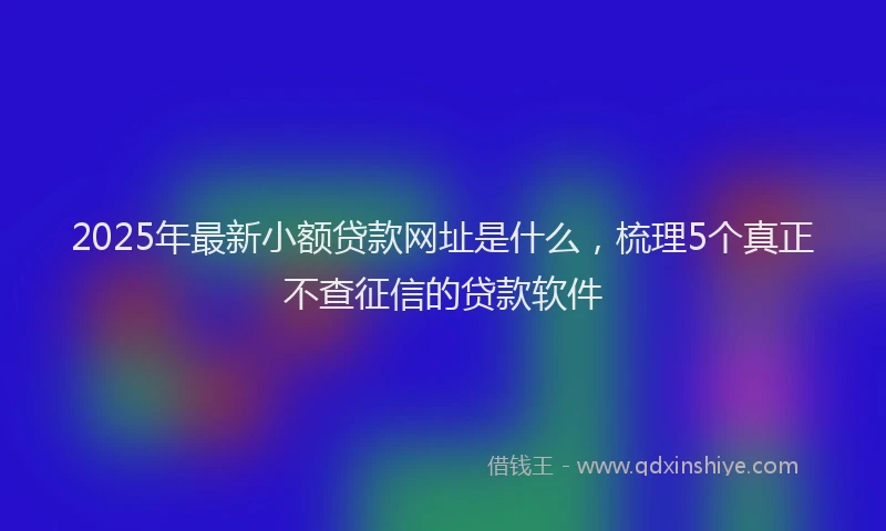 2025年最新小额贷款网址是什么，梳理5个真正不查征信的贷款软件