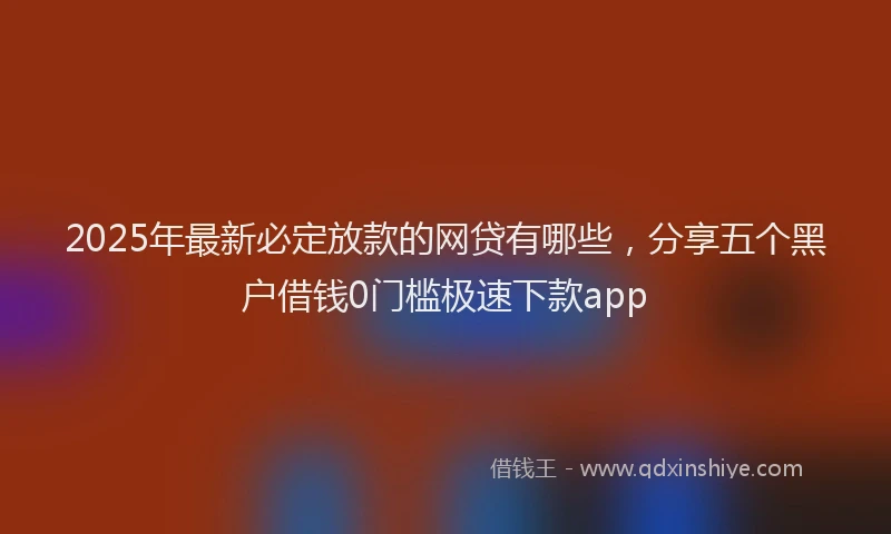 2025年最新必定放款的网贷有哪些，分享五个黑户借钱0门槛极速下款app