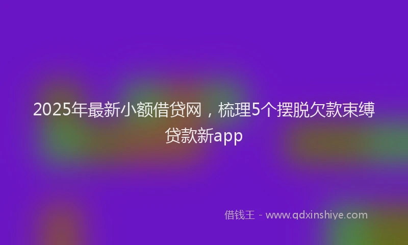 2025年最新小额借贷网，梳理5个摆脱欠款束缚贷款新app