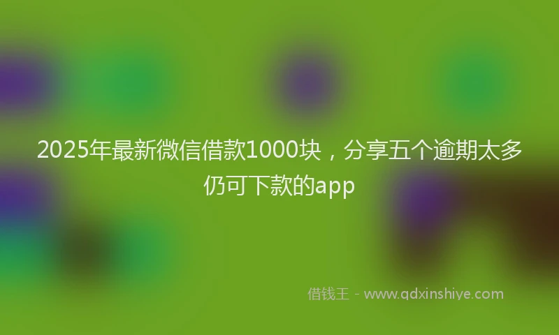 2025年最新微信借款1000块，分享五个逾期太多仍可下款的app