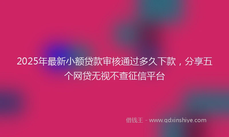 2025年最新小额贷款审核通过多久下款，分享五个网贷无视不查征信平台