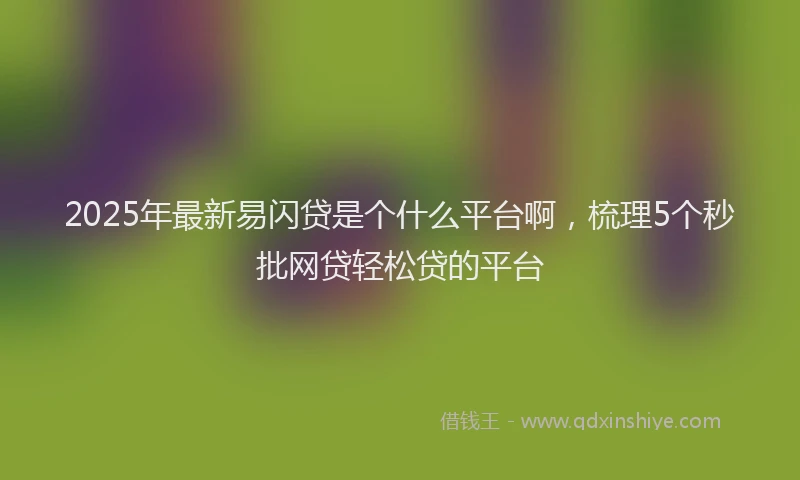 2025年最新易闪贷是个什么平台啊，梳理5个秒批网贷轻松贷的平台