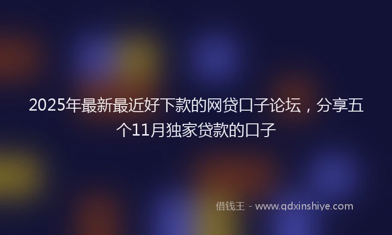 2025年最新最近好下款的网贷口子论坛，分享五个11月独家贷款的口子