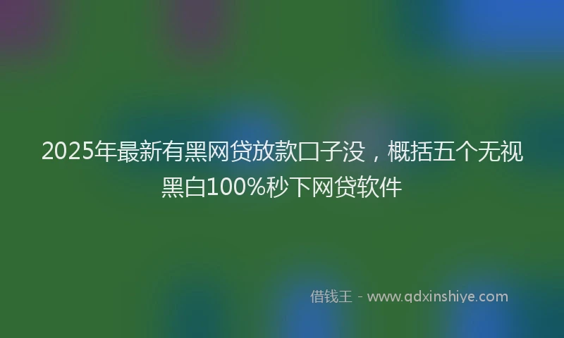 2025年最新有黑网贷放款囗子没，概括五个无视黑白100%秒下网贷软件