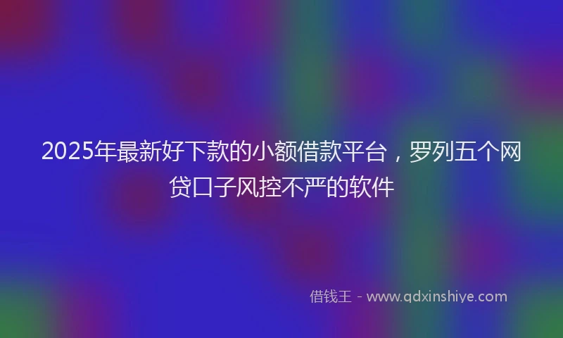 2025年最新好下款的小额借款平台，罗列五个网贷口子风控不严的软件