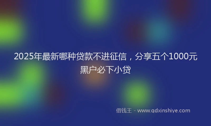 2025年最新哪种贷款不进征信，分享五个1000元黑户必下小贷
