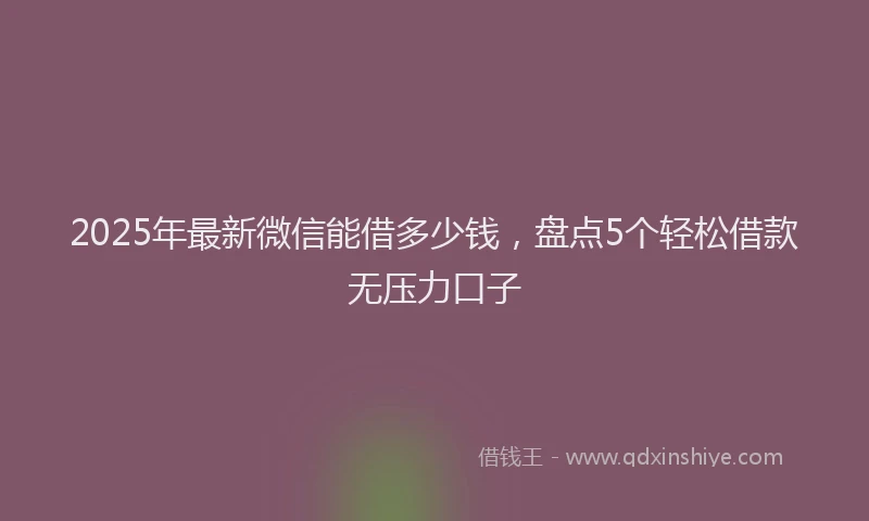 2025年最新微信能借多少钱，盘点5个轻松借款无压力口子