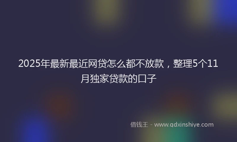 2025年最新最近网贷怎么都不放款，整理5个11月独家贷款的口子