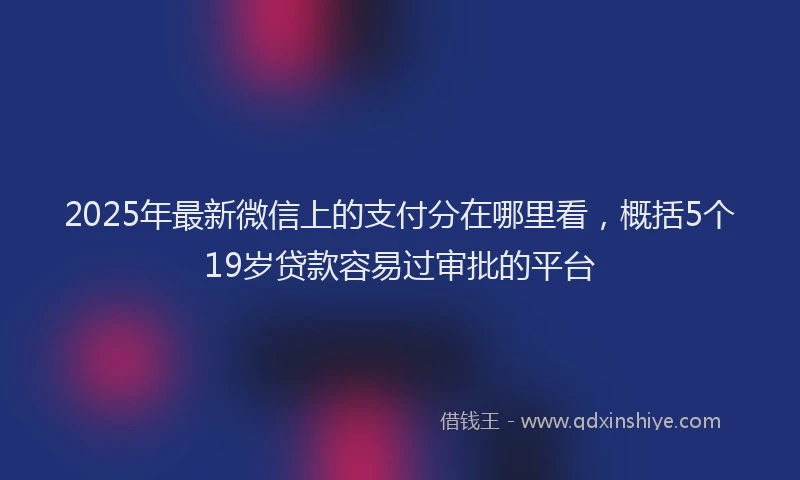 2025年最新微信上的支付分在哪里看，概括5个19岁贷款容易过审批的平台