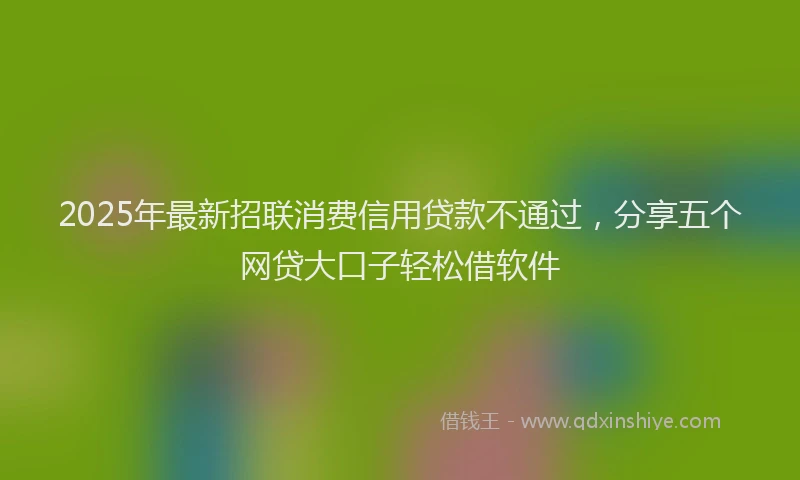 2025年最新招联消费信用贷款不通过，分享五个网贷大口子轻松借软件