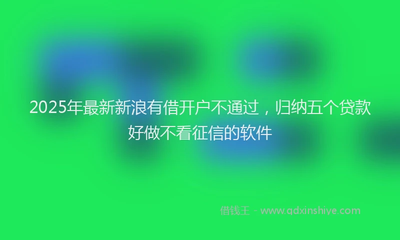 2025年最新新浪有借开户不通过，归纳五个贷款好做不看征信的软件