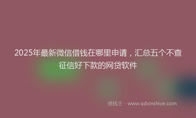 2025年最新微信借钱在哪里申请，汇总五个不查征信好下款的网贷软件