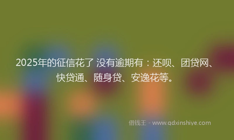 2025年的征信花了 没有逾期有：还呗、团贷网、快贷通、随身贷、安逸花等。