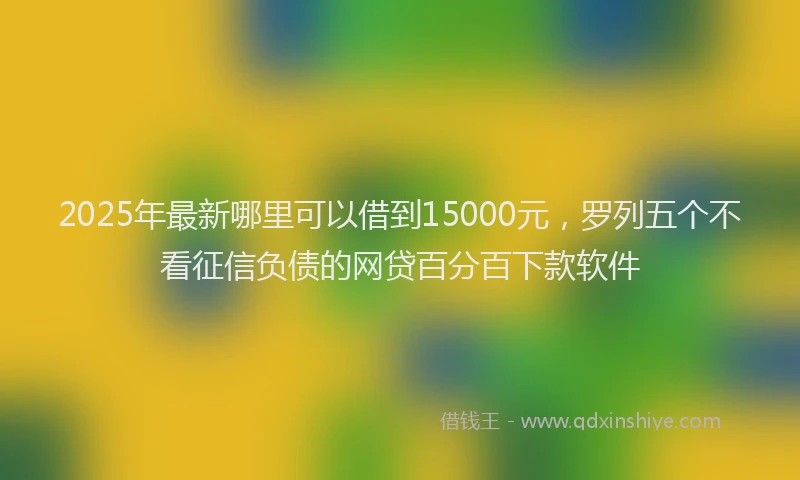 2025年最新哪里可以借到15000元，罗列五个不看征信负债的网贷百分百下款软件