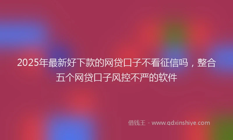 2025年最新好下款的网贷口子不看征信吗，整合五个网贷口子风控不严的软件
