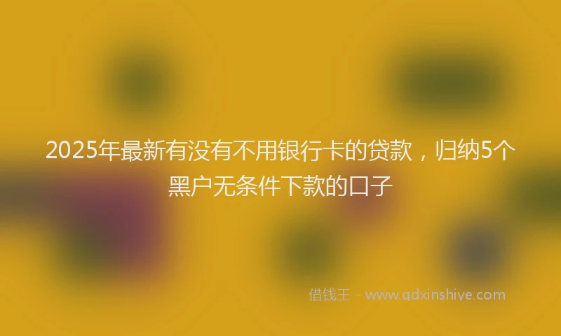 2025年最新有没有不用银行卡的贷款，归纳5个黑户无条件下款的口子