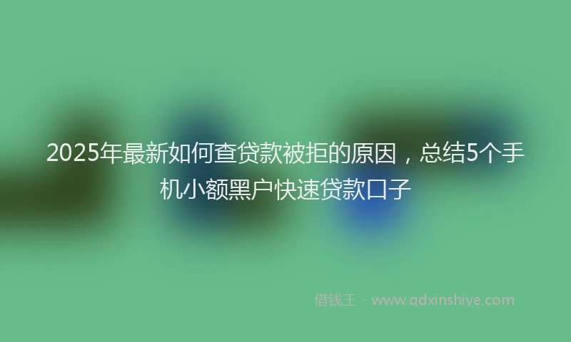 2025年最新如何查贷款被拒的原因，总结5个手机小额黑户快速贷款口子