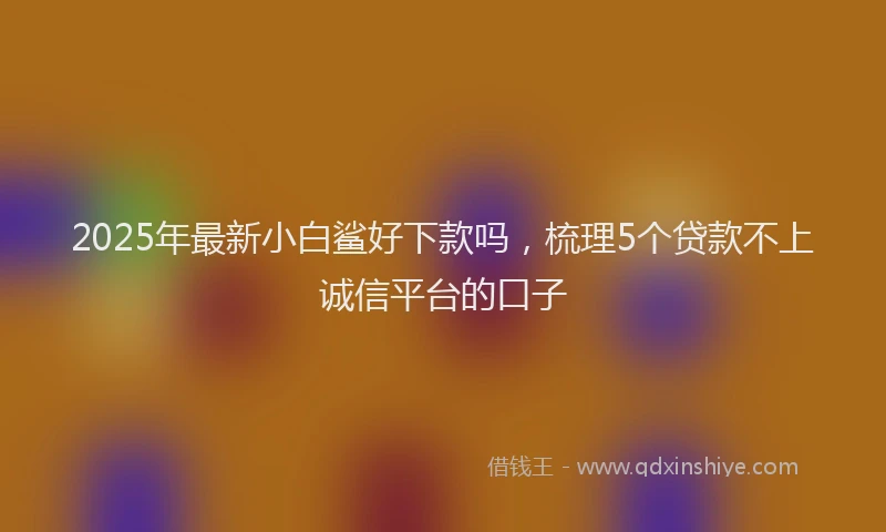2025年最新小白鲨好下款吗，梳理5个贷款不上诚信平台的口子