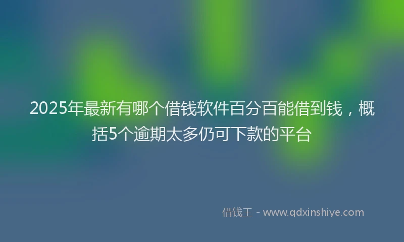 2025年最新有哪个借钱软件百分百能借到钱，概括5个逾期太多仍可下款的平台
