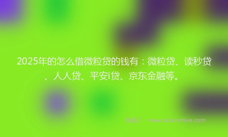 2025年的怎么借微粒贷的钱有：微粒贷、读秒贷、人人贷、平安i贷、京东金融等。