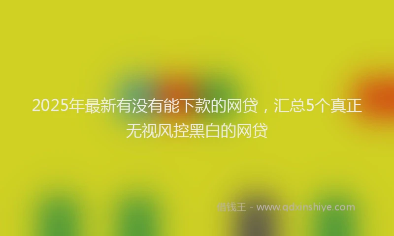 2025年最新有没有能下款的网贷，汇总5个真正无视风控黑白的网贷