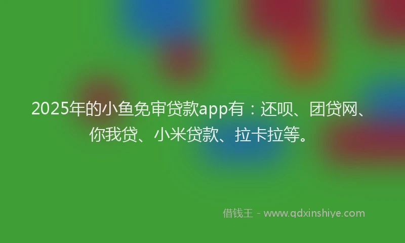2025年的小鱼免审贷款app有：还呗、团贷网、你我贷、小米贷款、拉卡拉等。
