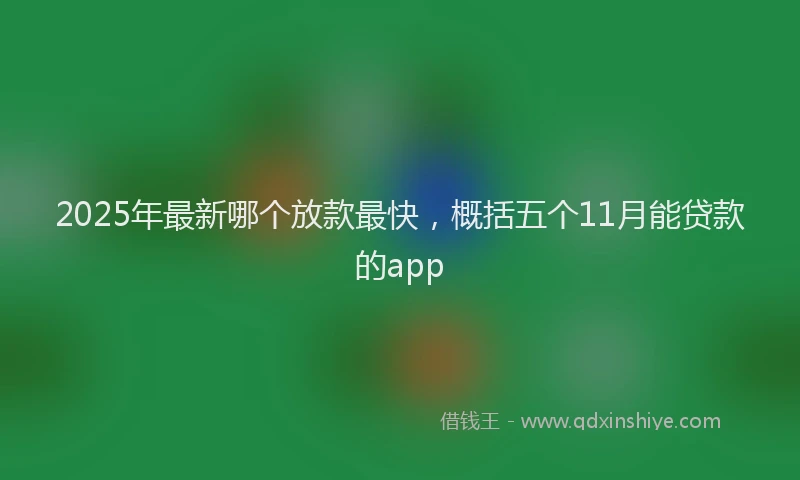 2025年最新哪个放款最快，概括五个11月能贷款的app