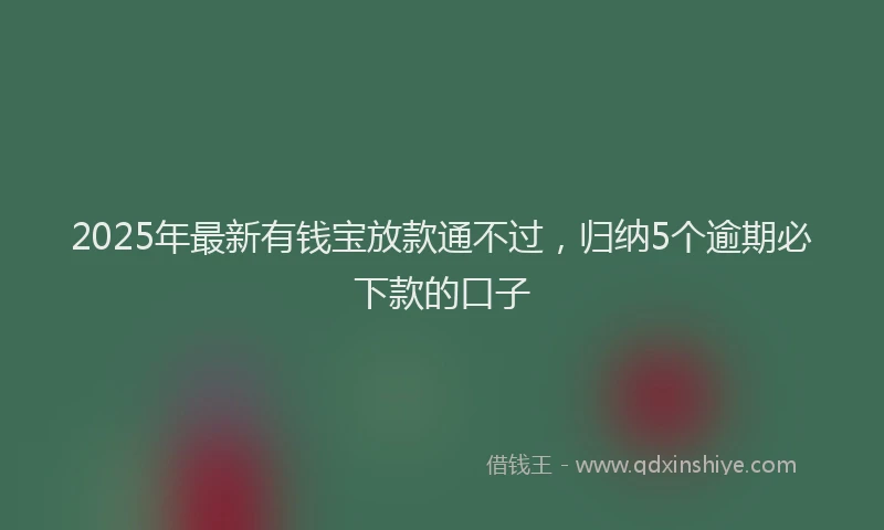 2025年最新有钱宝放款通不过，归纳5个逾期必下款的口子