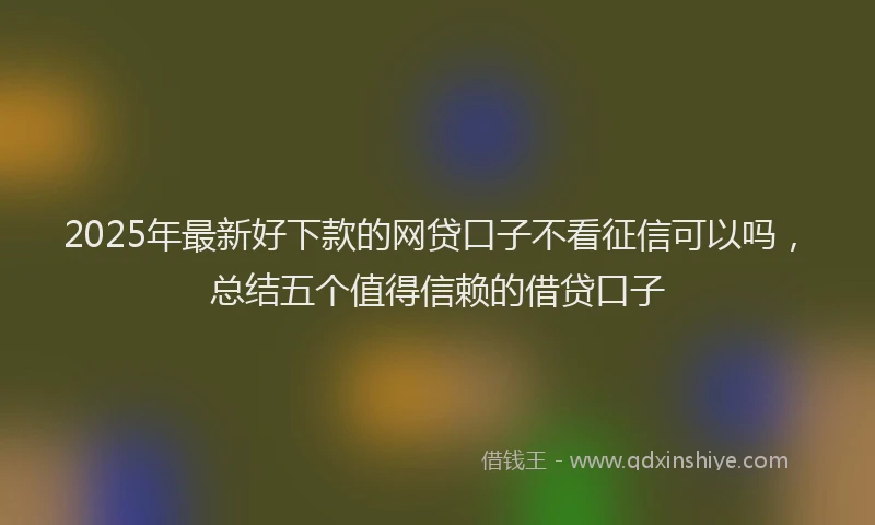 2025年最新好下款的网贷口子不看征信可以吗，总结五个值得信赖的借贷口子