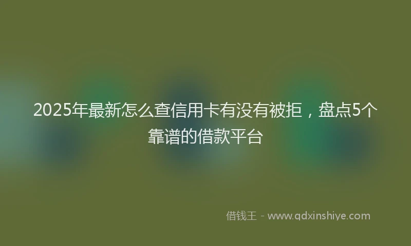 2025年最新怎么查信用卡有没有被拒，盘点5个靠谱的借款平台
