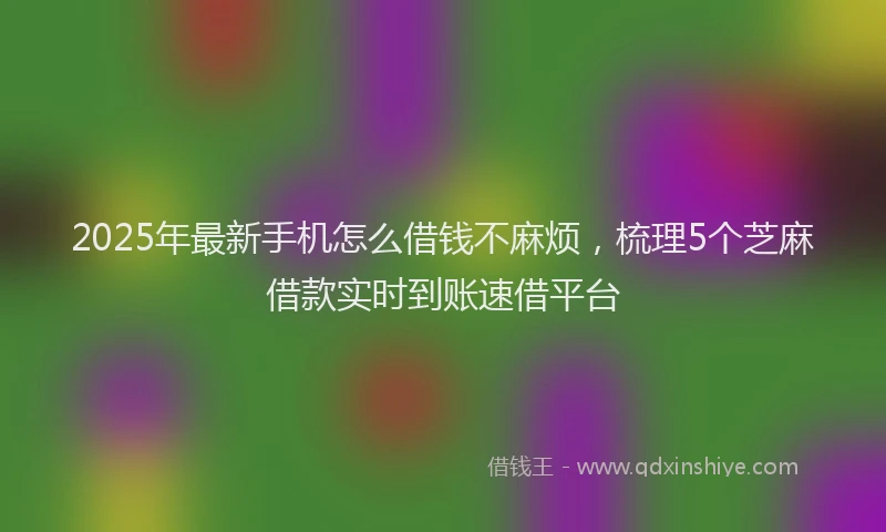2025年最新手机怎么借钱不麻烦，梳理5个芝麻借款实时到账速借平台