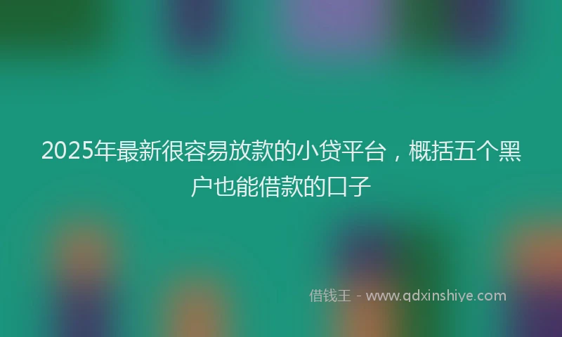 2025年最新很容易放款的小贷平台，概括五个黑户也能借款的口子