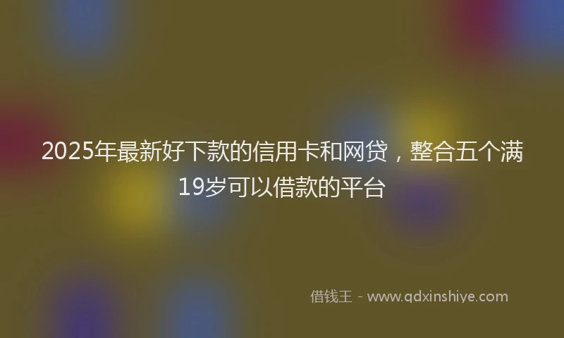 2025年最新好下款的信用卡和网贷，整合五个满19岁可以借款的平台