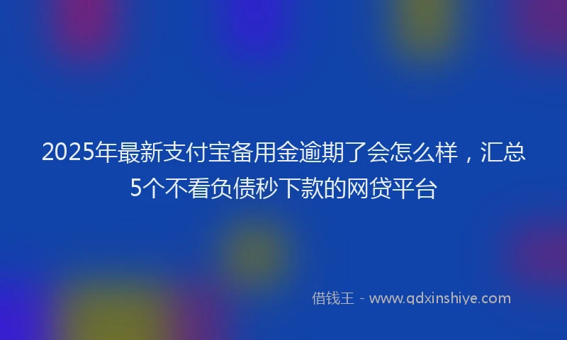 2025年最新支付宝备用金逾期了会怎么样，汇总5个不看负债秒下款的网贷平台