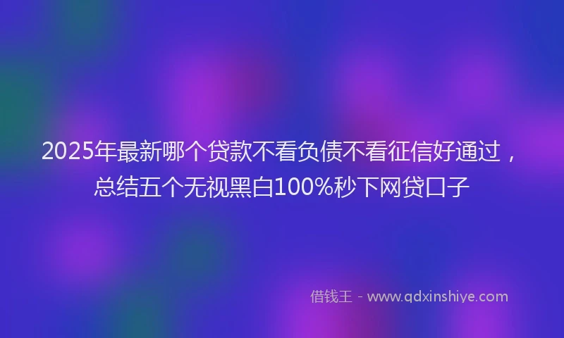 2025年最新哪个贷款不看负债不看征信好通过，总结五个无视黑白100%秒下网贷口子
