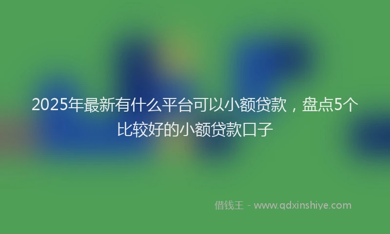 2025年最新有什么平台可以小额贷款，盘点5个比较好的小额贷款口子